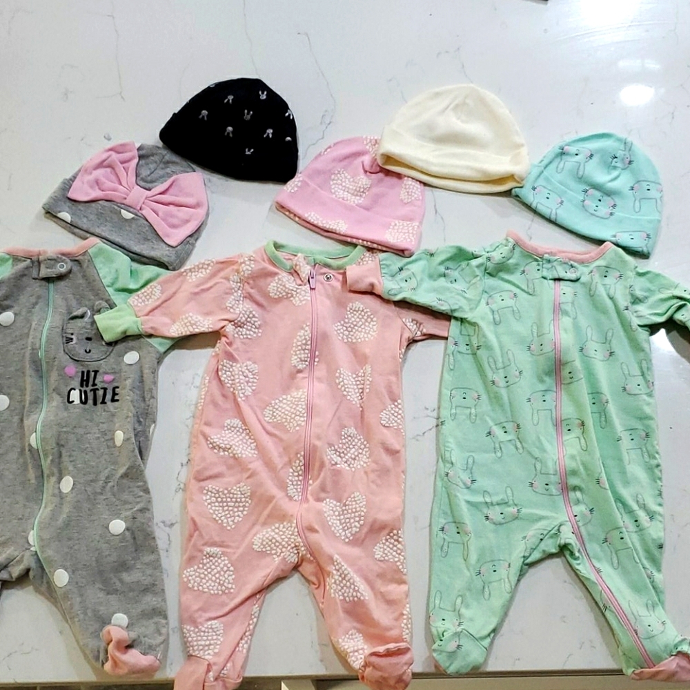 2 piece girls newborn sleepers
